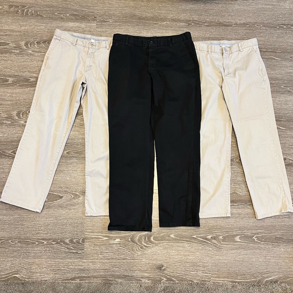 Boys bundle Izod uniform dress chino pants khaki black husky 20